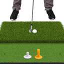 SAPLIZE Foldable Heavy-Duty Golf Hitting Mat, Practice Mat with 10mm EVA Rubber Backing, Larger Size for Indoor/Outdoor Swing and Chipping Practice, Anti-Deformation (Extra Large Dual-Turf)