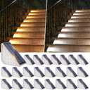 Bosceos 24 Packs LED Solar Step Lights Outdoor Stair Lights Waterproof IP67, Solar Deck Light with Dual Color Options (Warm & Cool White), Outdoor Light Decor for Yard Garden Patio Porch Walkways