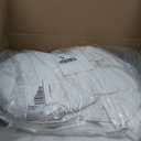 WhatsBedding White Queen Size Feather Down Fiber Comforter, Filled with Feather and Down Fiber, All Season Fluffy Ultra Soft 100% Cotton Duvet Insert, Luxury Hotel Bedding Style Comforter,90"x90"