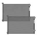 (2 Pack) Retractable Baby Gate for Stairs and Doorways, 55" Wide x 33" Tall Mesh Dog Gate for Indoor & Outdoor Use, Safety Gate for Babies and Pets, Child Gates for Hallways, Hardware Mounted, Gray