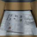 Storage Bins Lid, 4-Pack Stackable Plastic Collapsible Cabinet, Foldable Organizer with Wheel and Double Door White