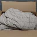 Litanika Queen Comforter Set with Sheets Beige - 7 Pieces Bed in a Bag Queen Chevron Tufted Complete Bedding Sets with Comforter, Sheets, Pillowcases & Shams (Queen (90"x90"))