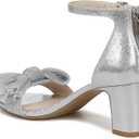LifeStride Womens Florence Bow Heeled Sandal Silver 7.5 W