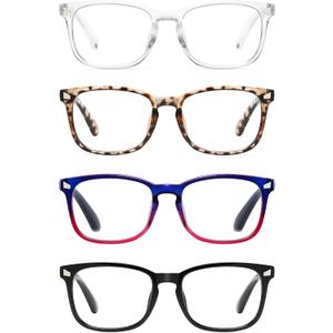 CCVOO Reading Glasses for Women/Men, Eyeglasses, Blue Light Readers for Women/Men, Computer Eye Glasses, Cheaters (D4 Pack Mix1), +2.25 