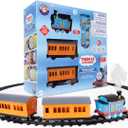 Lionel Mattel Thomas & Friends Battery O Gauge Toy Train Set with Remote, Locomotive, Train Cars, & Track with Authentic Train Sounds, Lights, & Water Vapor Smoke Effects for Kids 4+