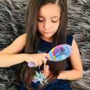 3 x LUV HER Lilo & Stitch Hair Accessory 5 Pcs Set - 1 Regular 9 inch Stitch Hairbrush & 4 Scrunchies - Detangling Brush - Elastic Hair Ties Ropes for Girls, Ages 3+