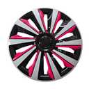 XIMINZ- 16 Inch Hubcaps Set of 4, Wheel Rim Covers, Car Hub Rim Caps ABS Exterior Accessories, Black Pink