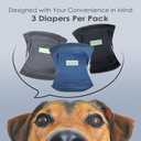 wegreeco Washable Male Dog Belly Band (Stylish Pattern)- Pack of 3 - Washable Male Dog Belly Wrap, Dog Diapers Male (Black, Charcoal, Navy, XX-Large)
