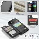 Compatible with iPhone 12/12 Pro Wallet Case with Card Holder RFID Blocking for Women Men, Double Magnetic Clasp Kickstand Shockproof Phone Case Fit for iPhone 12/12 Pro, Black