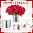Zhengmy 42 Pcs Derby Day Party Table Decorations the Roses Centerpieces with Simulated Iron Flower Pots for Horse Racing Party Decor Red Rose Racehorse Theme Birthday Tabletop Supplies