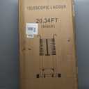 Telescoping Ladder, 20.3FT Aluminum Portable Extension Ladder w/Hooks, Stabilizers& Wheels, 330lbs Capacity, Collapsible Design, Outdoor & RV Friendly, Aluminum, Sturdy & Reliable, Black