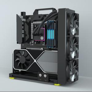 PC Creative Assembly Frame Test BenchOpen Air Frame Case, DIY Computer Motherboard Case Rack, ITX ATX MATX/EATX Open Aluminum Frame Chassis (EATX)