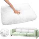 JZHLLA 3 PCS Shredded Foam Sofa Back Cushions Replacement Fluffy Memory Sponge Couch Pillow with Quilted Design 31x18x5 Inch Lumbar Support Pillow for Sofa Bed Floor