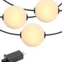 Brightech Orb Outdoor Indoor String Lights - Frosted Lantern LED String with 10 Weatherproof Globe Lights - Plug in Commercial Grade Light Strand for Patio, Porch, Garden, Caf - 30 Ft, Black