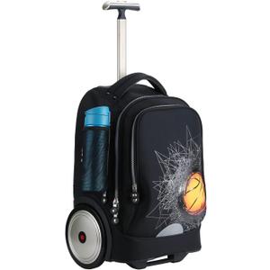 UNIKER Rolling Laptop Bag for 14 Inch Laptop,Roller Bag,Backpack with Wheels,20 Inch Wheeled Computer Bag (Basketball)
