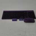 Wireless Keyboard and Mouse Ultra Slim Combo, TopMate 2.4G Silent Compact USB 2400DPI Mouse and Scissor Switch Keyboard Set with Cover, 2 AA and 2 AAA Batteries, for PC/Laptop/Windows/Mac-Purple Black