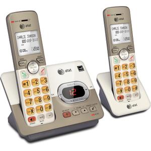 AT&T EL52213 2-Handset Cordless Phone with Digital Answering System, Extra-Large Backlit Keys, Caller ID/Call Waiting, DECT 6.0, Expandable, Speakerphone Light Champagne