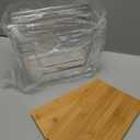 Trash Bag Holders with Bamboo Lids 2 Pack, Garbage Bag Dispenser with Lid, Open Front Stackable Storage Bins, Storage Container for Kitchen, Laundry Organization, Kitchen, Pantry,Under-Sink