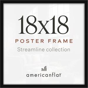 Americanflat 18x18 Poster Frame - Slim Molding - Black