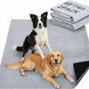 Shinylin 2 Pack Extra Large 60"x74" Reusable Dog Mat Jumbo Waterproof Absorbent Non-Slip Pee Pads Machine Washable Playpen Mat for Training, Whelping, Incontinence, Crate/Kennel Use(Light Grey)