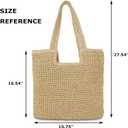 Straw Beach Tote Bag: Large Summer Boho Woven Bags - Rattan Handmade Shoulder Handbags for Women
