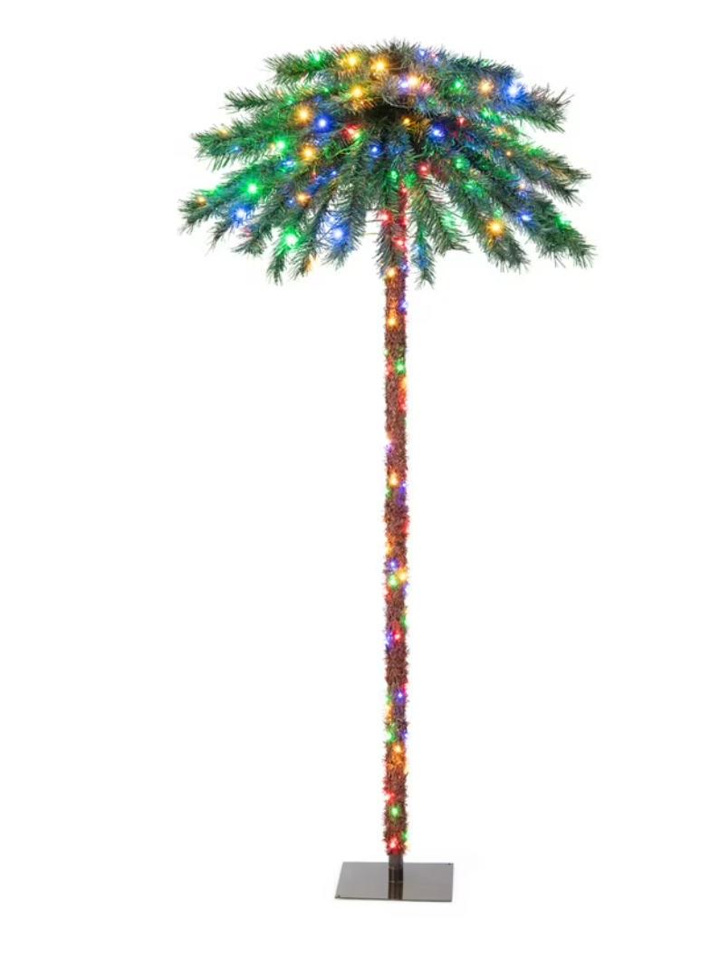 6FT Pre-Lit Artificial Tropical Christmas Palm Tree