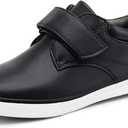 firelli Boys Loafers Hook and Loop School Uniform Dress Shoes Kids Casual Oxford Shoes (4 Big Kid, Black)