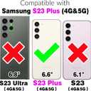 Asuwish Phone Case for Samsung Galaxy S23 Plus S23+ 5G Zipper Wallet Cell Cover with Tempered Glass Screen Protector Wrist Strap Flip Card Holder S23plus 23S + S 23 23+ SM-S916U 6.6 inch Women Black