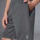 Tuliara 5 Pack Boys Athletic Shorts Mesh Running Shorts Quick Dry for Teen Kids Basketball Soccer Sport, Drawstring Waist Set, Medium, Black, Dark Gray, Navy Blue, Gray, Pale Gray