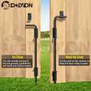 12" Cane Bolt Gate Drop Rod Heavy Duty Gate Hardware, Gate Ground Latch for Wood Metal Vinyl Gates Doors Stopper for Gate Ground, Wrought Iron Gate Latches, Black Finish-2 Pack