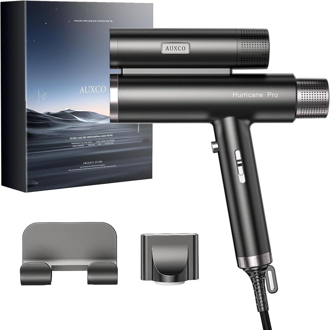 Powerful Dual Motor Hair Dryer, Lonic Hair Care 2000W Brushless Dual Motor Blow Dryer Low Noise, 216,000RPM High Speed Hair Dryer Thermo-Control 3 Wind Power Levels, Travel Hair Dryers for Women