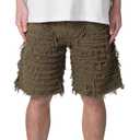 mnml Men's Mnml Men's Allover Frayed Denim Shorts, Size 29