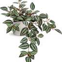 Fake Hanging Plants, 20 Inch Artificial Ivy Plant in Ceramic Pot Faux Vine Potted for Home Bedroom Office Table Shef Indoor Outdoor Decor Desk (Green/Red)