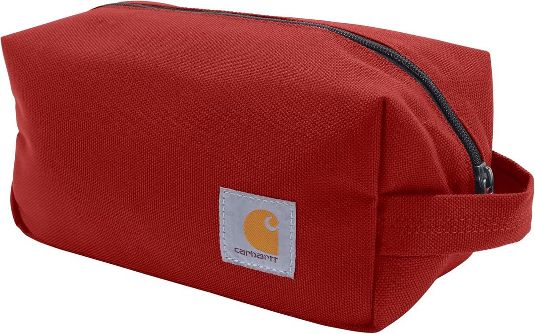 Carhartt Durable Travel Kit, Organize Essentials W/the Water Resistance Free Toiletry Bag (Industry Red)