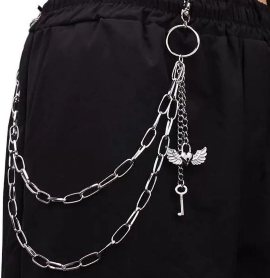 TFORESTER Gothic Wallet Chain for Men & Women - Heavy-Duty Punk Pant Chain with Lobster Clasps, Rivets, Key Clip for Biker, Rock, Hip-Hop, Jeans, Gothic Accessories-Mode 1