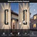 Camuucci Dusk to Dawn Outdoor Light with Crystal Bubble Glass,15.7 Inches LED Porch Lights Outdoor Waterproof Modern Outside Sconce Wall Mount for Doorway Hallway (Black, 23.6 Inch)