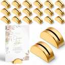 Vicenpal 20 Pcs Gold Table Number Holders Wedding Acrylic Card Place Holders with Card Slot Table Sign Display Stands for Photo Menu Office Meeting Restaurant Wedding Party Events (Semicircular)