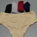 sosusu Seamless Underwear for Women Cotton Thongs High Waisted Soft Breathable No Show Panties Invisible Stretch 5 Pack (M)