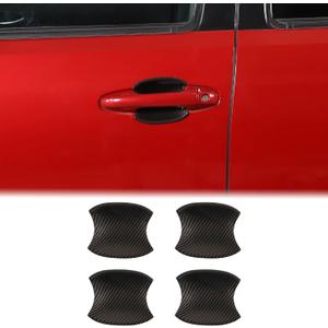 Aunginsy Exterior Door Handle Bowl Trim Cover Compatible with Toyota Tacoma 2016-2023 Pickup Truck Outside Front Rear Door Handle Cup Bowl Scratches Protector Decorative Sticker ABS Accessories (Carbon Fiber Pattern)