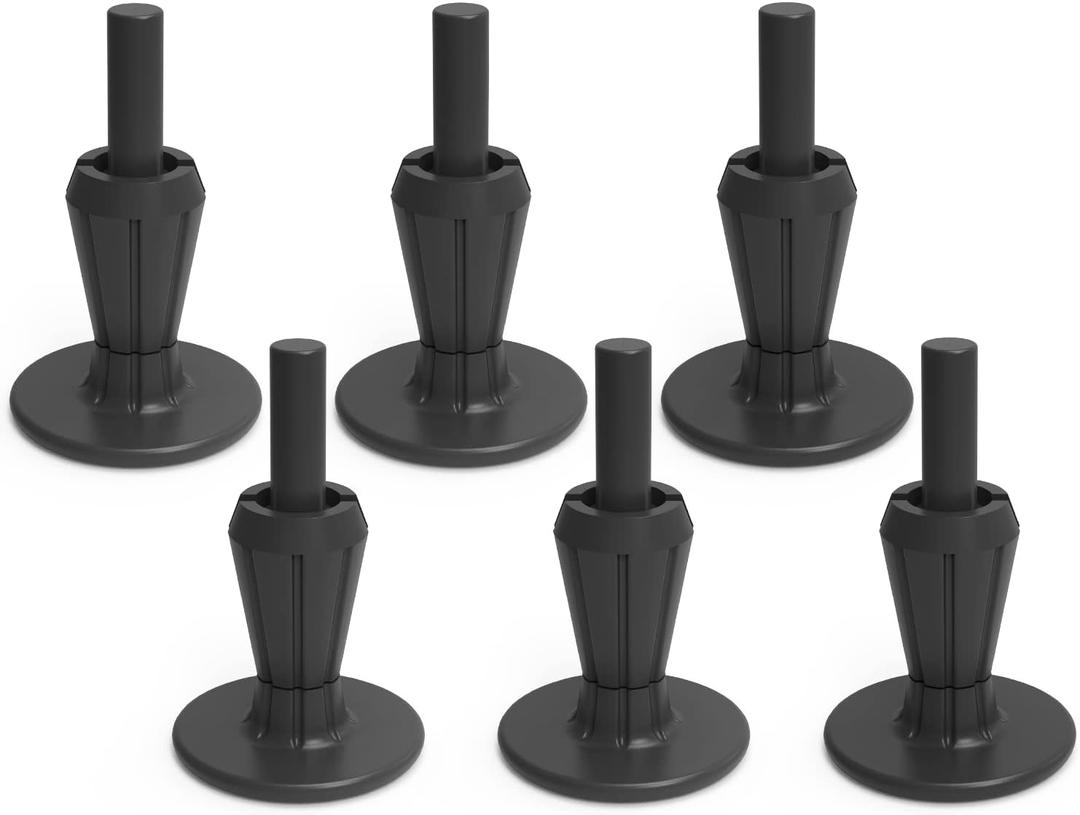6 Pcs Steel Stem Plastic Bed Frame Feet,Sturdy Bed Frame Legs for Replace Wheels,Black