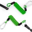 2pcs Trailer Brake Away Cables, 4ft High Rebound Spring Coiled Breakaway Cables with Latch Safety Emergency Breakaway Switch Towing Wire for RV Trailer Camper (Green)