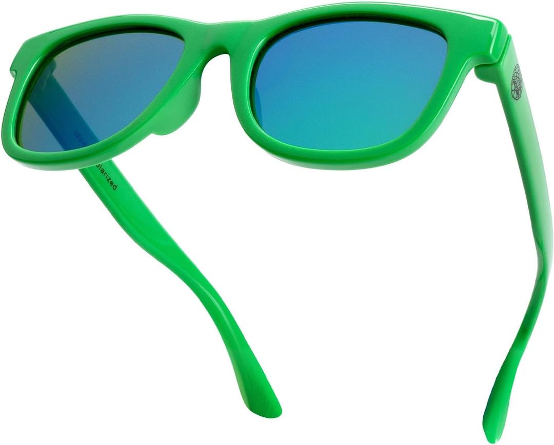 BABY SUNNIES Polarized Toddler Sunglasses Boys & Girls - Unbreakable, For Kids - UV Protection (Neon Green)