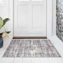 Modern Abstract Entryway Rug 2x3 Beige Grey Small Area Rug Kitchen Rugs Non-Slip Washable Ultra Thin Soft Print Striped Low-Pile Indoor Door Mat Floor Carpet for Entrance Bedroom Bathroom