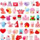 21 Pcs Valentine's Day Miniature Figurines 21 Style Valentines Mini Small Resin Figurines with Love Heart Animals and Little Ducks for Valentines Party Gifts Dollhouse Fairy Garden Landscape Home Decor
