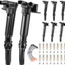 Ignition Coil Pack & Spark Plug & Wires Set 6.2 6.2L V8 Compatible with Ford F-150 F150 2010-2014, F250/F350 Super Duty 2010 2011 2012 2013 2014 2015 2016, Replace#UF631 UF639+SP526, Set of 8