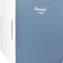 Cooluli 10L Mini Fridge for Bedroom - Car, Office Desk & College Dorm Room - 12v Portable Cooler & Warmer for Food, Drinks, Skincare, Beauty & Makeup - AC/DC Small Refrigerator with Glass Front, Blue