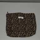 Wudygirl Leopard Makeup Bag Cosmetic Bag for Women and Girls Large Capacity Toiletry Bag Makeup Pouch Canvas Aesthetic Travel Makeup Bag Zipper Pouch (Leopard Print)