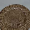 Novabright 12 Pcs Faux Rattan Charger Plates 13" Brown Table Chargers for Dinner Plates Round Plastic Rattan Placemats for Elegant Table Setting Party Wedding Decoration