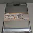 Premium 316 Stainless Steel Cutting Board for Kitchen Extra Large 16.9" x 11.8" Best Non-Toxic Chopping Board for Meat Food-Grade Metal & Eco-Friendly Wheat Straw Dual-Sided Healthy Kitchen Essential (Black)