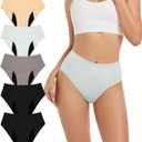 TIICHOO Period Underwear Heavy Flow High Waisted Period Bikini Panties Leakproof Underwear Briefs Pack of 5, XS